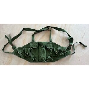 Chinese PLA Military Canvas Chest Rig Ammo Pouch Bandolier Surplus Vintage